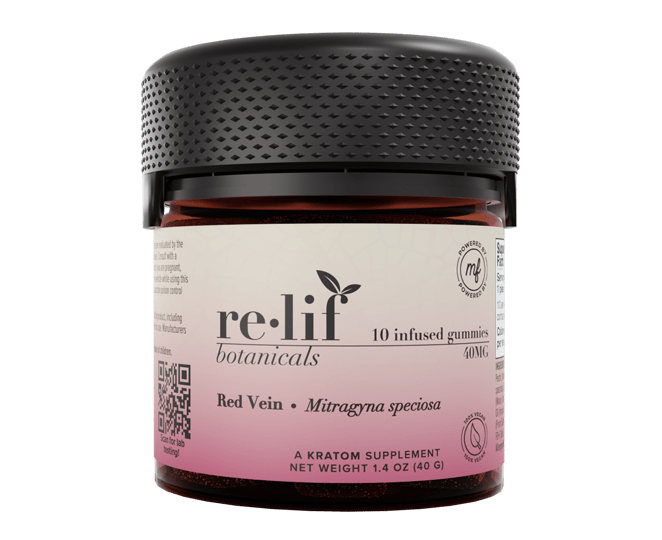 Relif Kratom Gummies - Red Vein - 40mg - Strawberry